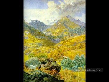 Le Val d’Aoste 1858 paysage Brett John Peinture à l'huile